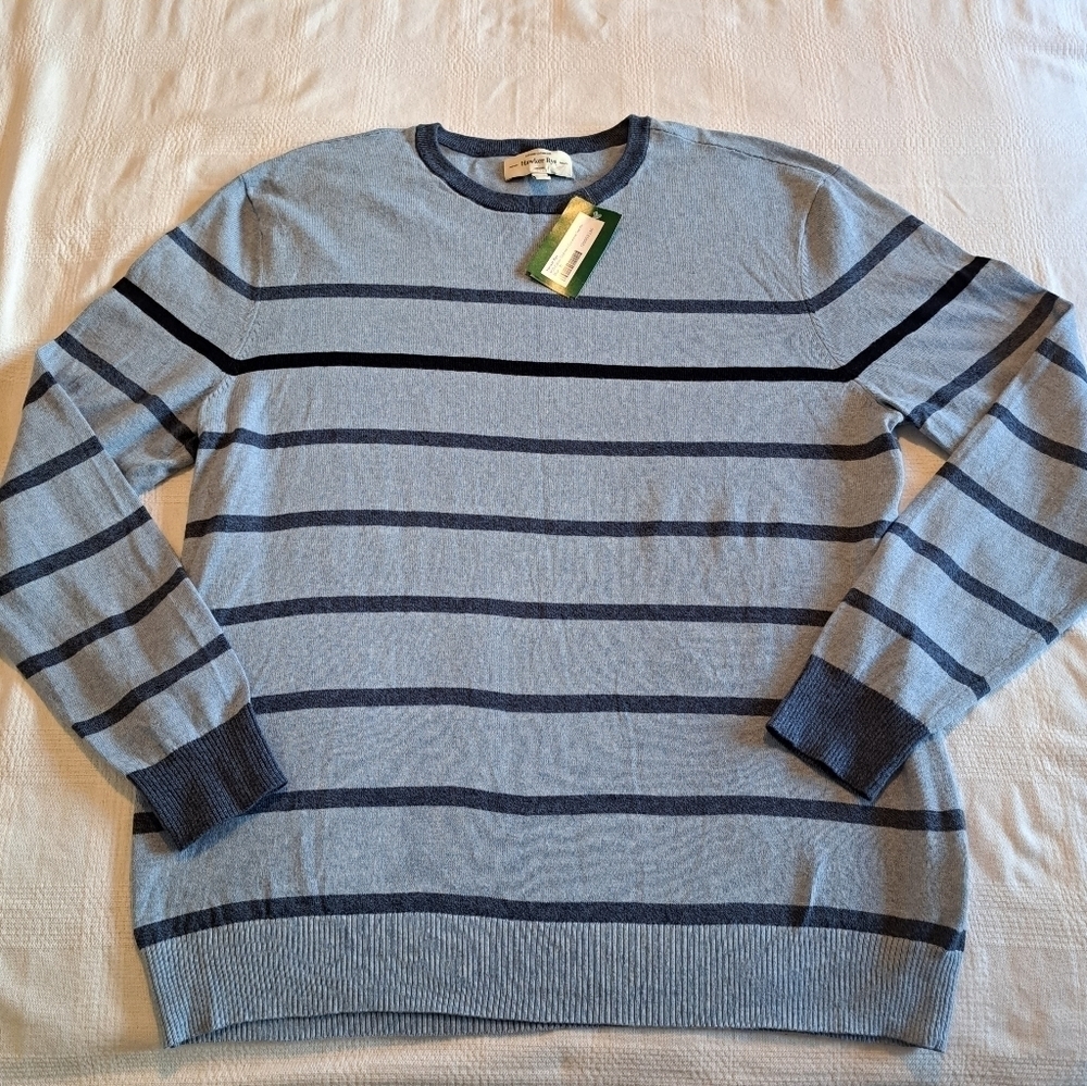 Hawker Rye men's size size XL 3 Shades of blue Cotton Cashmere crew neck sweater